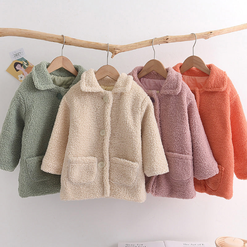 Children's Thick Lamb Fur Warm Coat