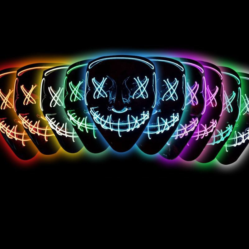 Light-up PVC Clown Trickster Mask for Halloween