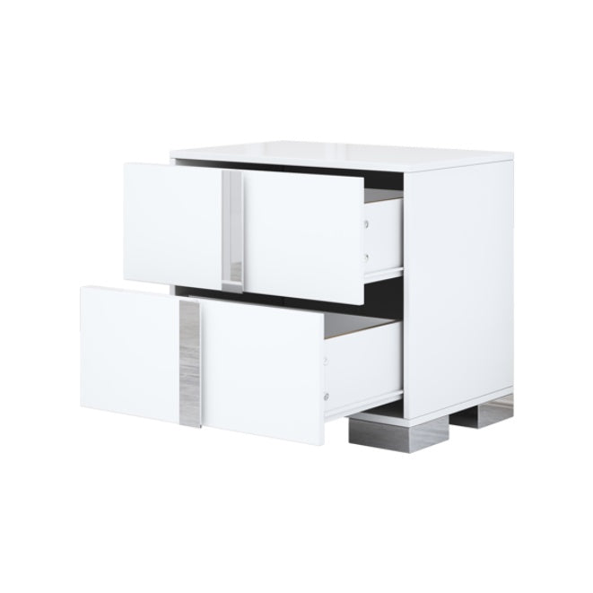 Elegant Nightstand With Metal Handle