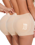 Zimi Collection 2pack Hip Enahncer Body Shaper Boyshort Underwear Butt Lifter Panties Underwear for Women with Removable Pads Skin+Skin S
