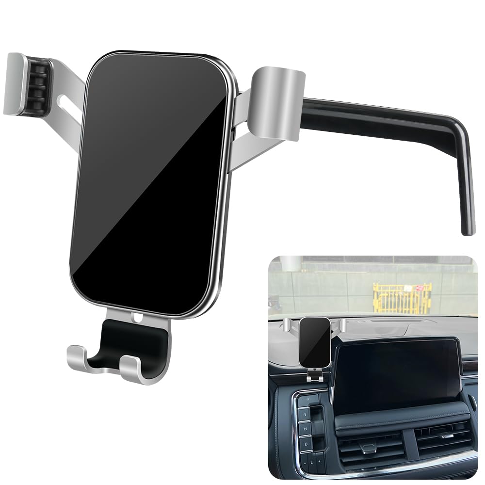 LUNQIN Car Phone Holder for Chevrolet Suburban 2021 2022 2023 2024 and Chevy Tahoe 2021-2024 Auto Interior Accessories Best Cell Phones Mount Cellphone Mobile Cradle Charging Navigation Bracket Stand