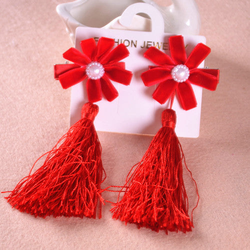 Fringed Hair Ball Hairpin Accessory