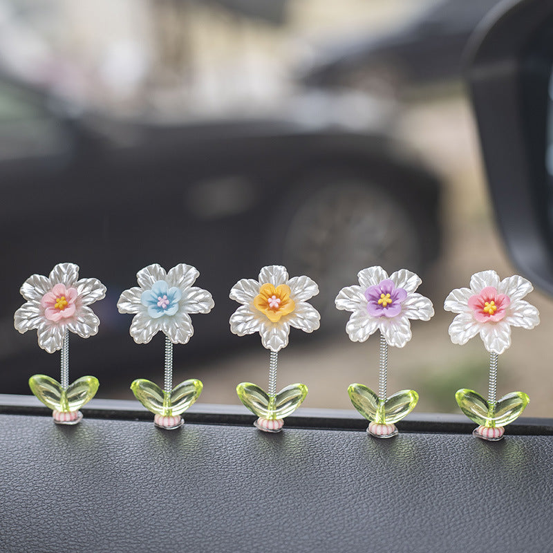 2024 Summer Clear Flower Car Dashboard Decor