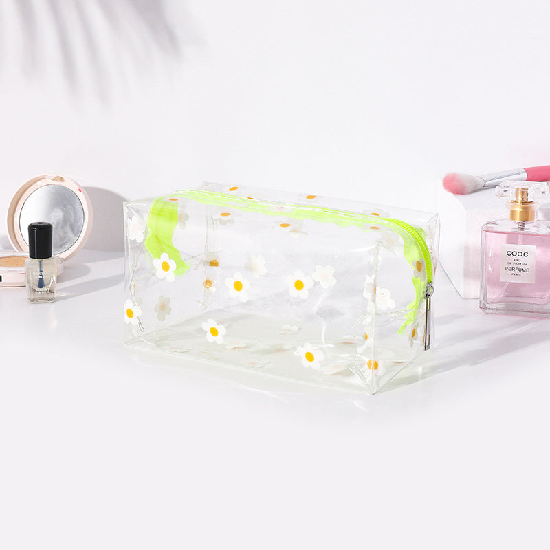 Cute Cartoon Transparent Makeup Storage Bag - Large Capacity