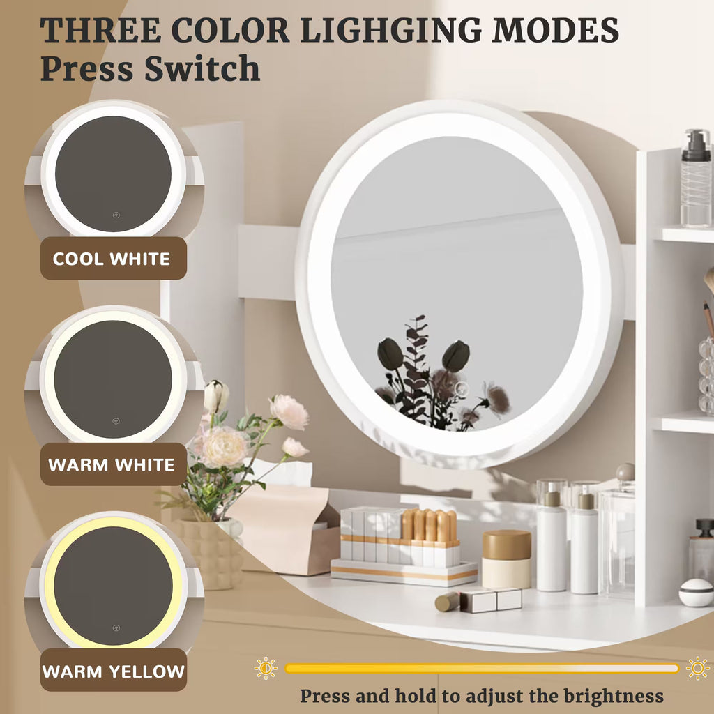 VFF Bedroom Dressing Table, Modern Minimalist Makeup Cabinet, Master Bedroom Makeup Mirror, Makeup Table