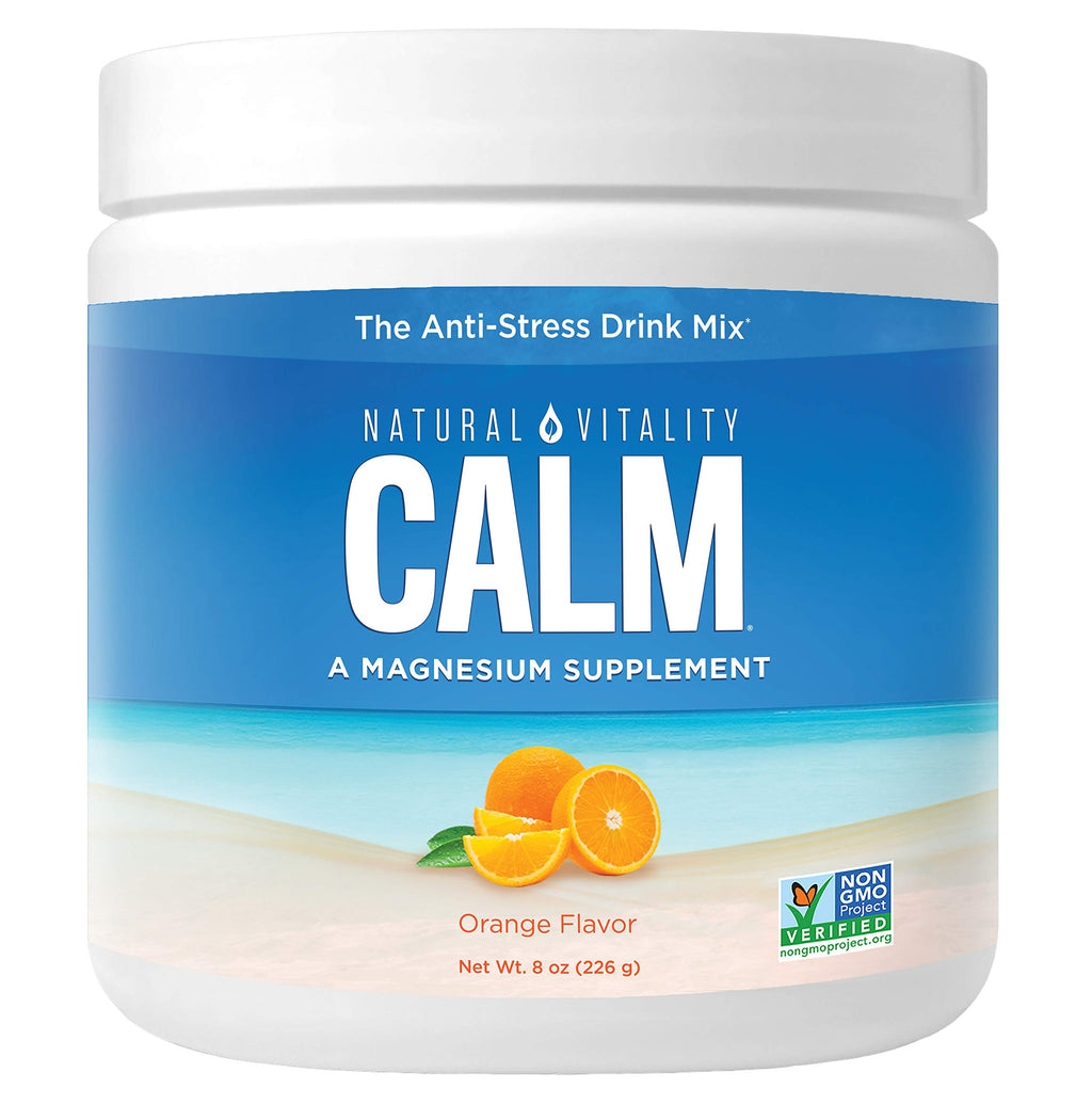 NATURAL VITALITY Orange Flavor Magnesium Anti-Stress Drink Mix 8 OZ