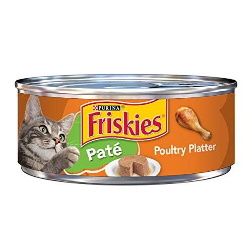 Purina Friskies Wet Cat Food Can Poultry Platter Pate Made with Real Turkey Canned Wet Cat Food for Adult Cats & Kittens 5.5-Ounce Can (Pack of 24)