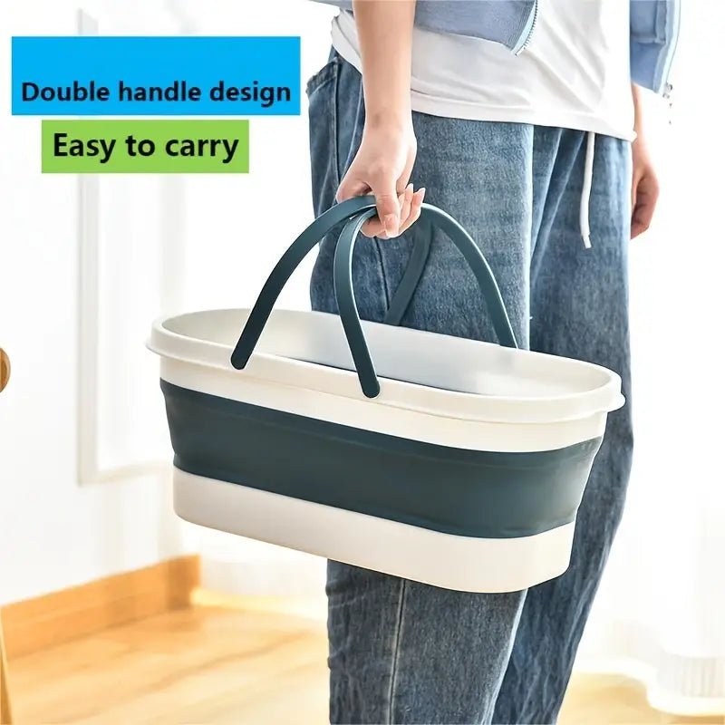 Portable Rectangular Folding Mop Bucket for Home Use