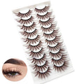 Brown Eyelashes Fairy Lashes Cat Eye Wispy False Eyelashes Mink Fluffy Dramatic Dark Brown Strip Lashes Fox Eye Long Volume Fake Eyelashes 10 Pairs (MQ608)