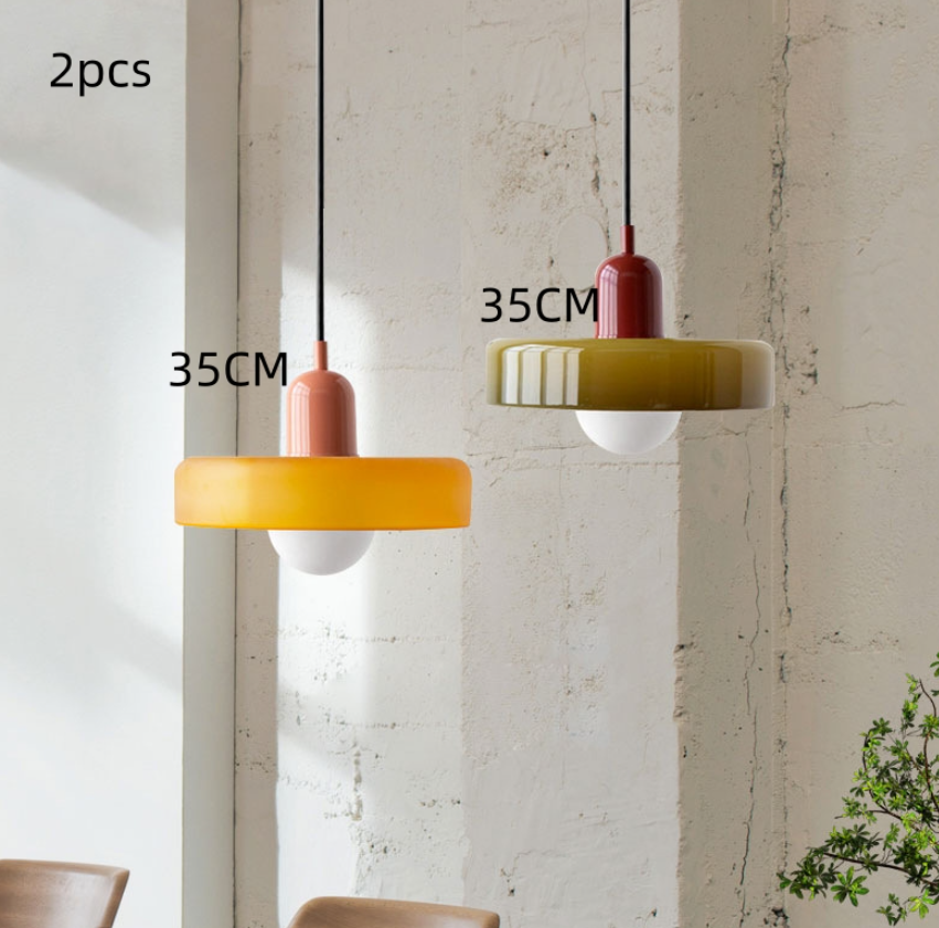 Memphis Minimalist Glass Chandelier