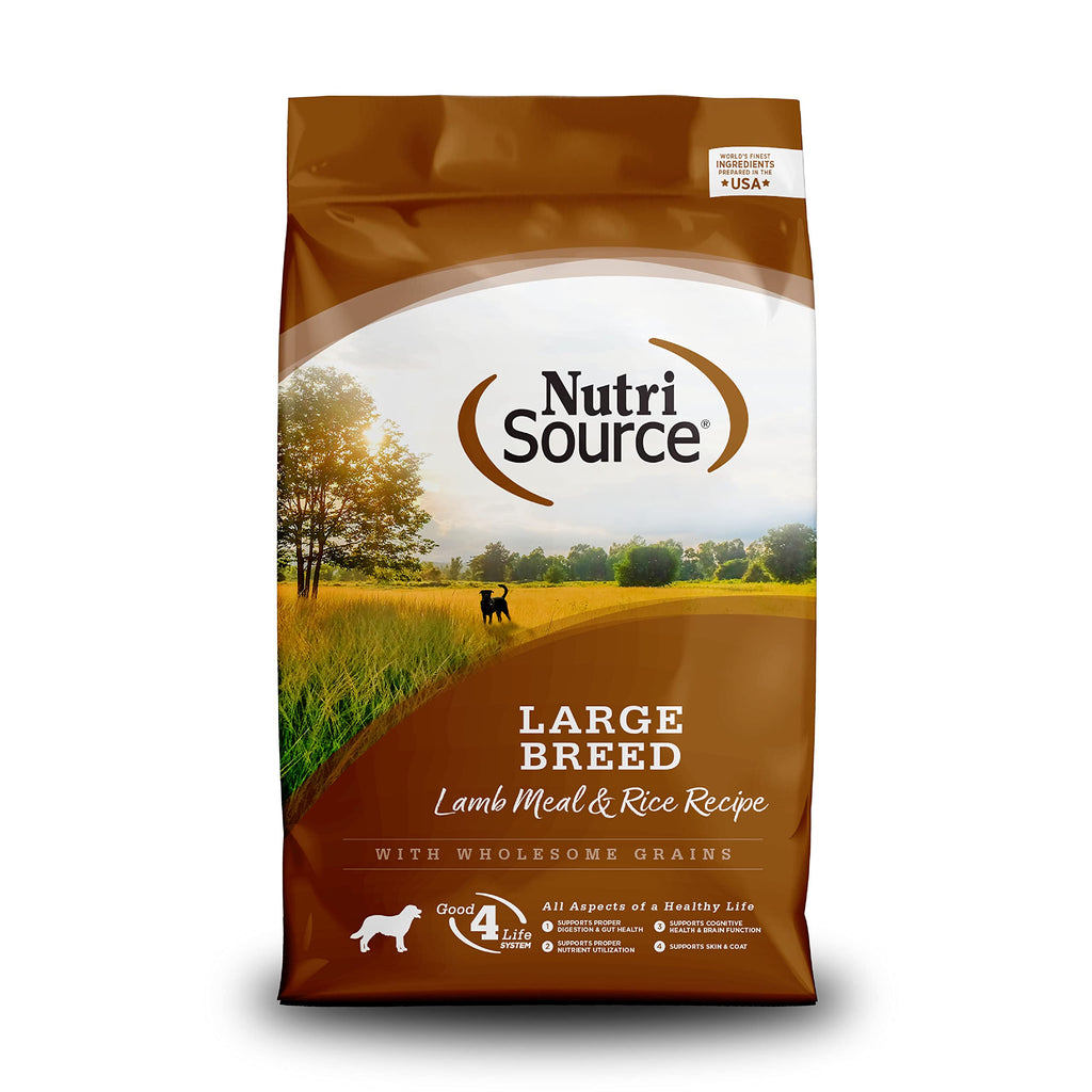 NutriSource Adult Dog Food Made with Lamb Meal and Rice Large Breed with Wholesome Grains 30LB Dry Dog Food