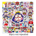 50 Anime Cartoon Waterproof Stickers for Luggage