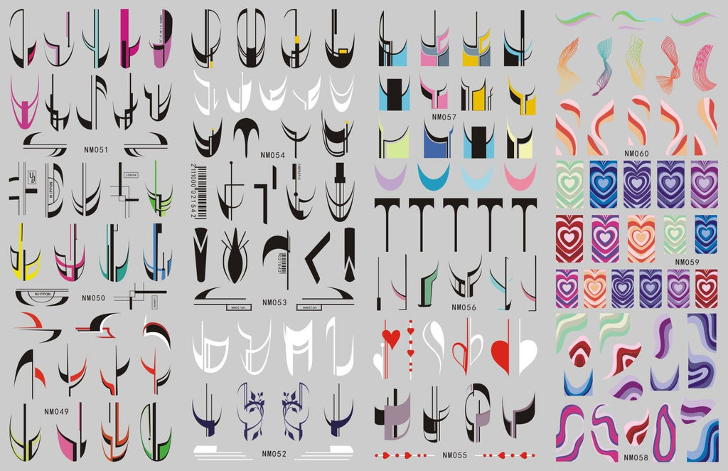 Abstract Ribbon Line Watermark Nail Sticker Decor