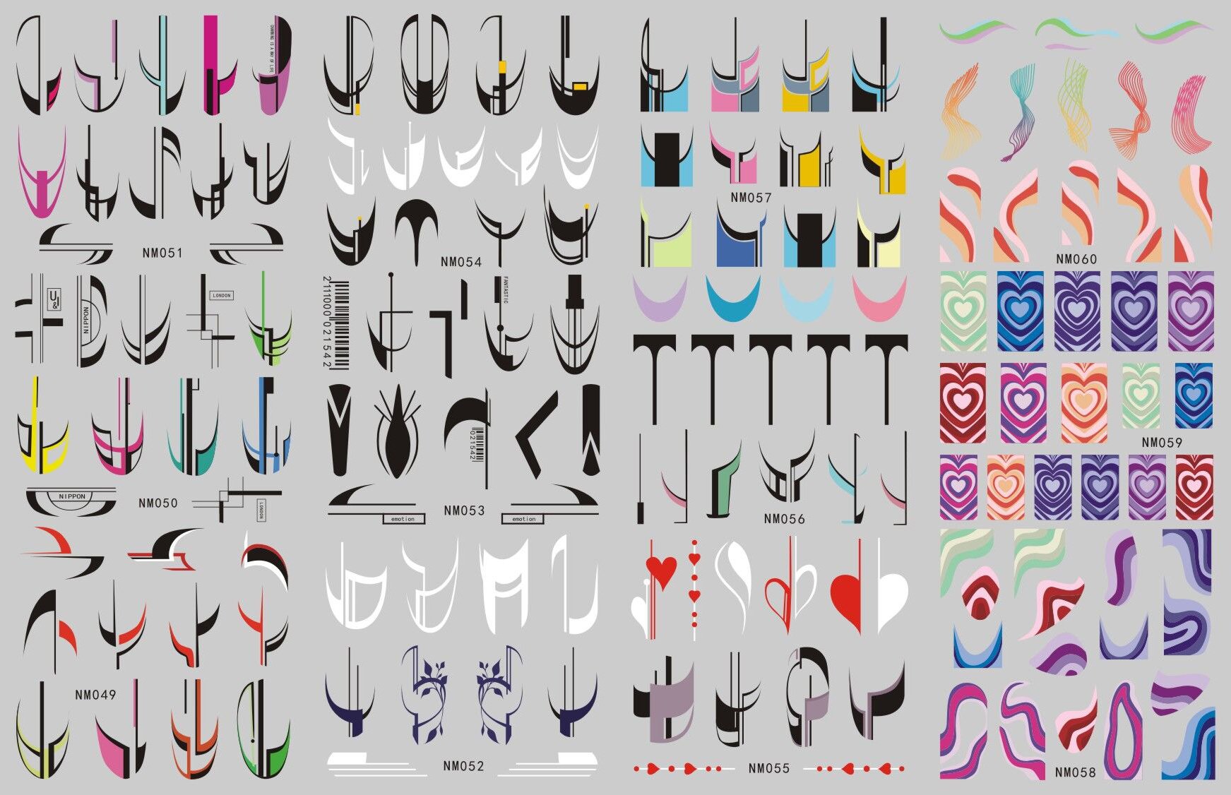 Abstract Ribbon Line Watermark Nail Sticker Decor