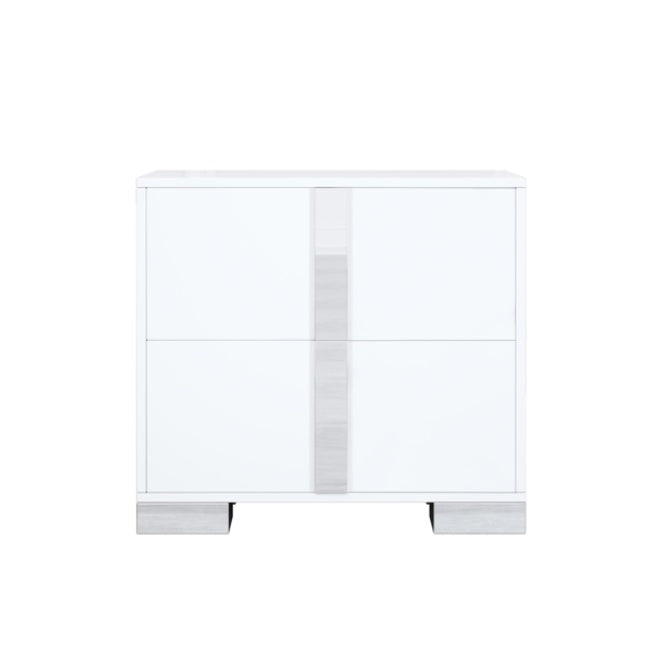 Elegant Nightstand With Metal Handle