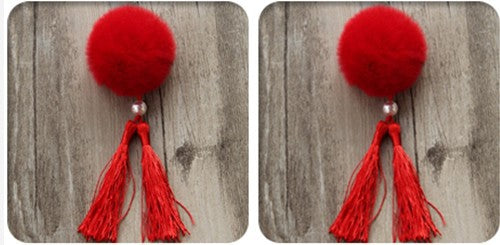 Fringed Hair Ball Hairpin Accessory