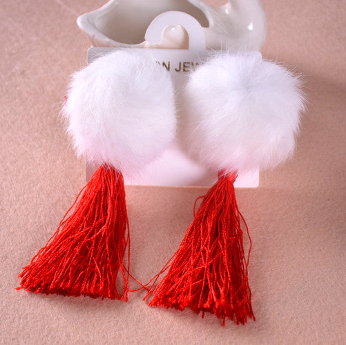Fringed Hair Ball Hairpin Accessory