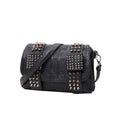 Skull Shoulder Bag, Leather Crossbody with Studs