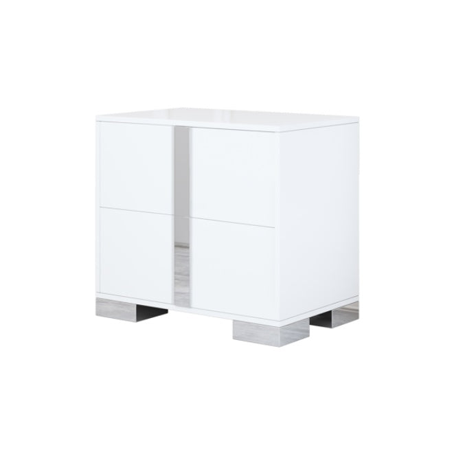 Elegant Nightstand With Metal Handle