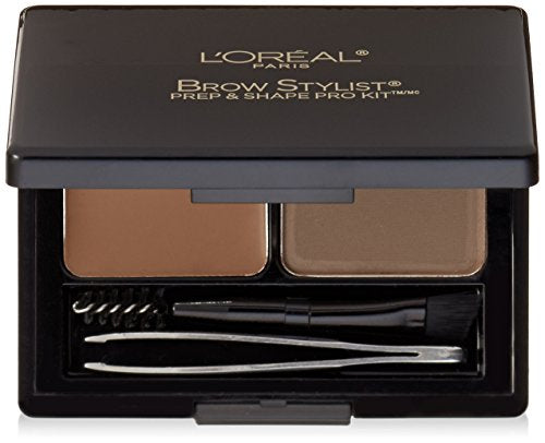 LOréal Paris Brow Stylist Prep and Shape Pro Brow Kit Medium To Dark 0.12 oz.