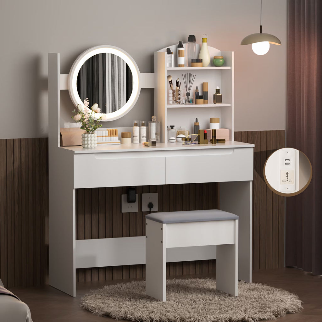 VFF Bedroom Dressing Table, Modern Minimalist Makeup Cabinet, Master Bedroom Makeup Mirror, Makeup Table