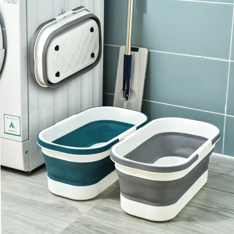 Portable Rectangular Folding Mop Bucket for Home Use