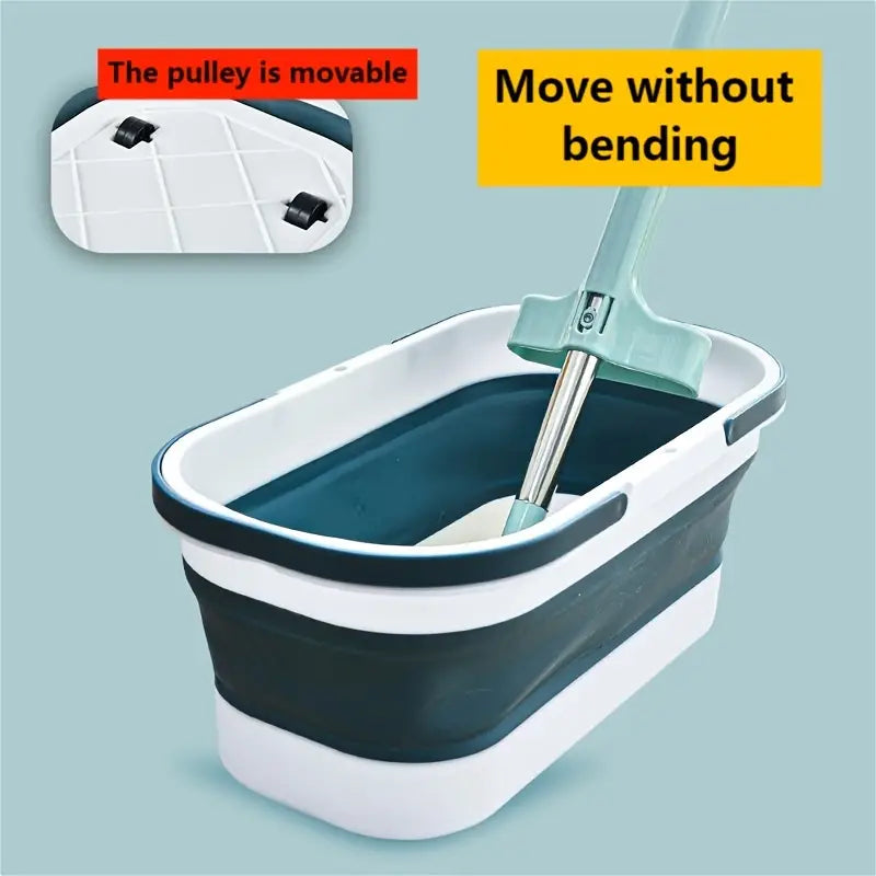 Portable Rectangular Folding Mop Bucket for Home Use