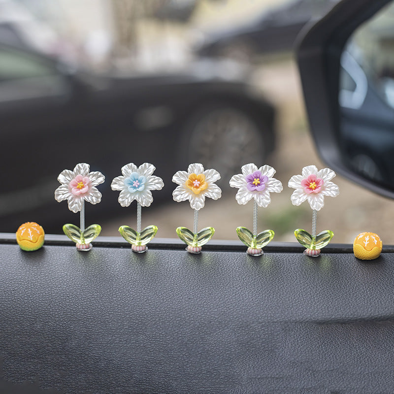 2024 Summer Clear Flower Car Dashboard Decor